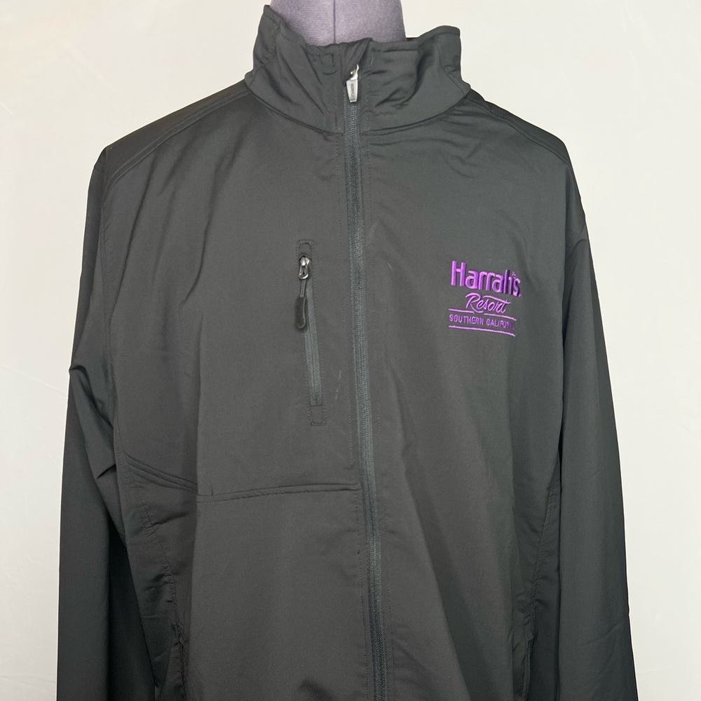 Harrah's Casino Resort SoCal Windbreaker Rain Jacket Men's Size 2XL Full Zipper